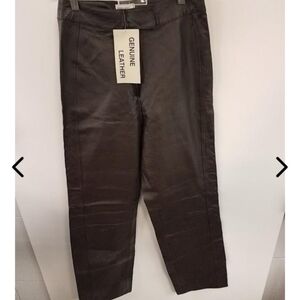Chadwicks Straight leg leather pants, brown, sz 8, nwt